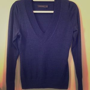 V neck blue sweater